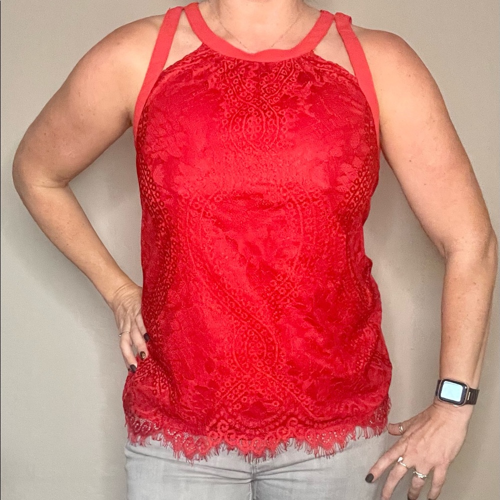 Red Lace Tank - Express